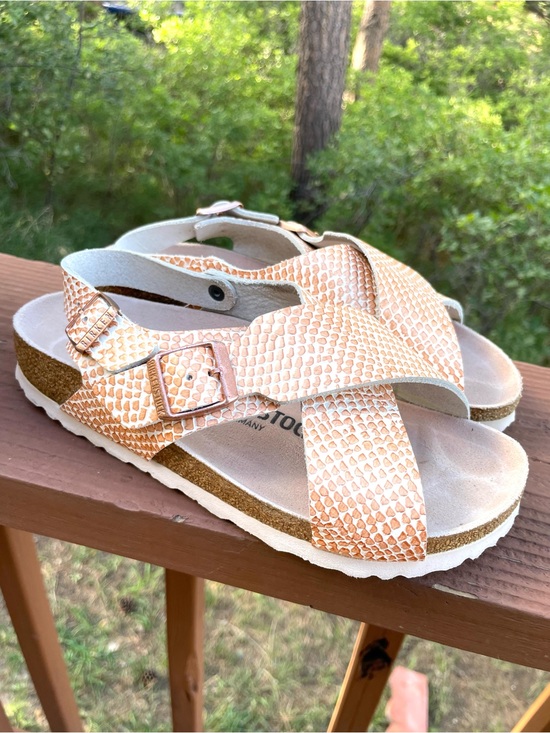 Birkenstock Shoes - Birkenstock Tulum Mermaid Cream Metallic Backstrap Sandals (Regular Fit) Sz 36